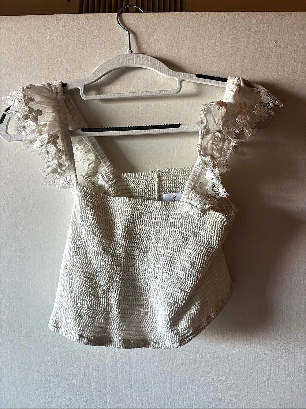 Anthropologie White Flutter Sleeve Cami